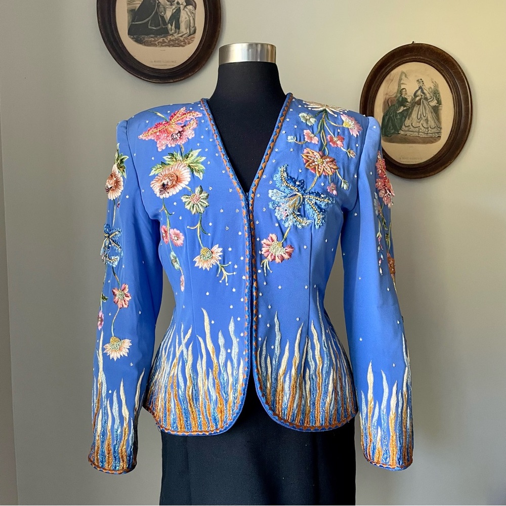 VINTAGE 1980s Silk Embellished Jacket - James Benjamin